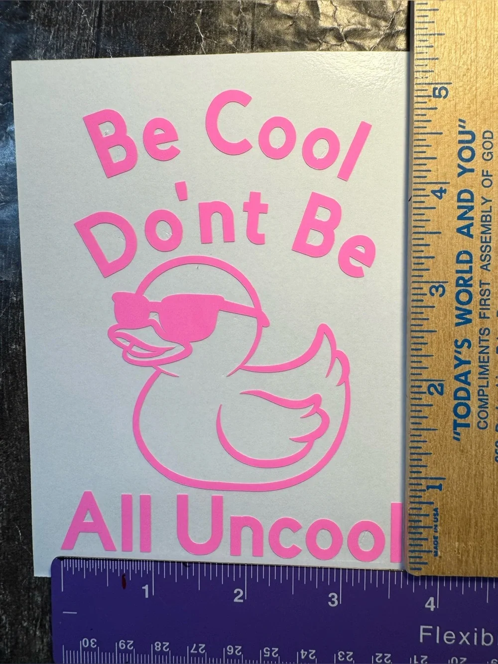Duck Be Cool Pink Vinyl Car Truck Window Laptop Decal Bumper Sticker